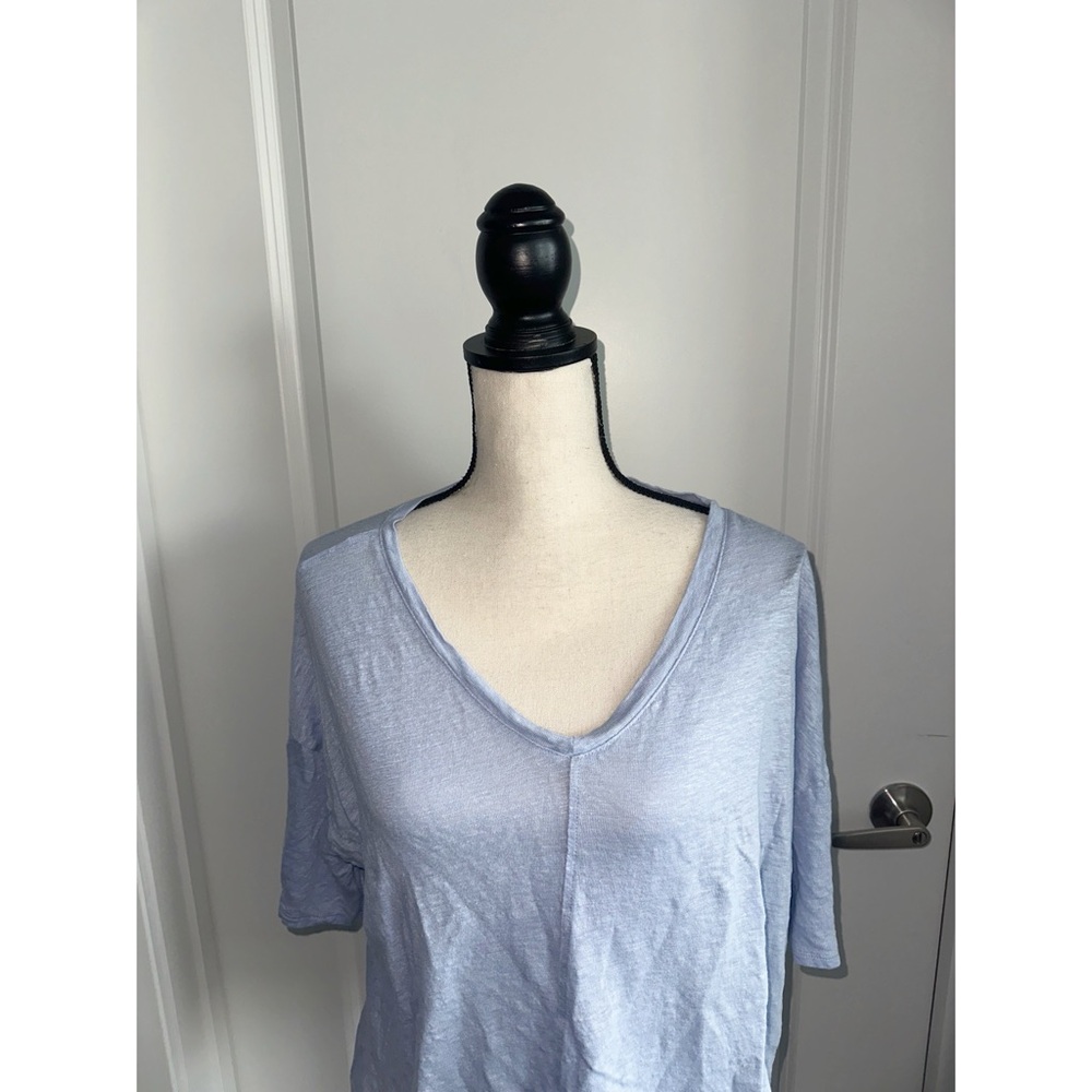 Tahari Blue Relaxed Crop Short Sleeve T-Shirt - Picture 5 of 7
